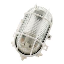 Elexity - Luminaria Exterior Ovalada 470 Lúmenes, Ip44 Montaje En Superficie Con Rejilla, Blanco
