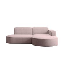 Kaiser - Ecksofa Designer Modena Studio Stoff Dicker Cord Poso Rosa Rechts