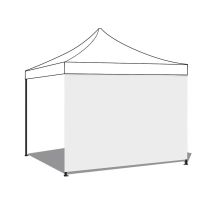 Telo Laterale 3x2m Bianco Impermeabile Con Porta Avvolgibile Per Gazebo Richiudibile 3x3mt
