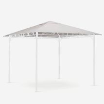 Gazebo 3x3 Metri Giardino Acciaio Antivento Style Uv - Bianco