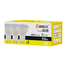 Pack 3 Bombillas Led Dicroica Duolec Gu10 Luz Cálida 7w -