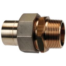 Raccordo A Gas Dritto A 3 Pezzi Con Filetto Maschio - Da Saldare In Rame 28 - 26x34