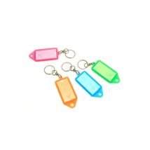 Portaetiquetas con ventana de plástico 65x30 - Pack de 6 unidades - Modelo KRISTAL - Anillos para llaves