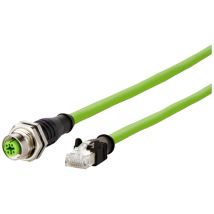 Metz Connect 142m4d25100 M12 Câble Réseau, Câble Patch Cat 5e S/utp 10.00 M Vert Gaine Pur, Résistan