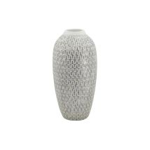 Vase Mauro Ferretti Weiß 21 X 43 Cm Modernes Gewelltes Harz