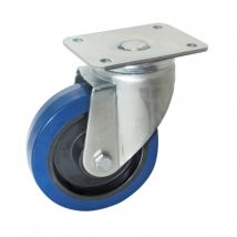 Avl - Rueda Giratoria Con Placa - Caucho Azul - Ø100 - 527832o