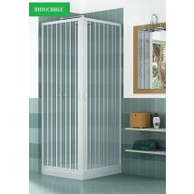 Box Cabina Doccia Due Porte In Pvc Bianco Chiusura 90o Cm 90 X 90 H 190 175
