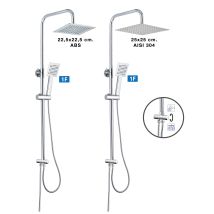 Columna de Ducha Wind Blu RD – Rociador ABS Ø24 cm – Altura ajustable 95-150 cm – Flexo 1,70 m