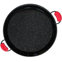 Pan42 Poêle À Paella Valencienne Émaillée 42cm, Acier Émaillé Antiadhésif, 10 Portions Noir - Briebe