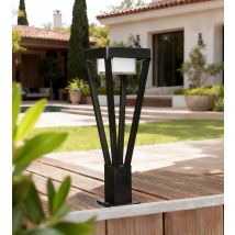Borne D'Extérieur Noire 230v – Système D'Ampoule Gx53 Interchangeable – Acier Inoxydable Résistant À La Corrosion – Hauteur 52 Cm – Lumihome