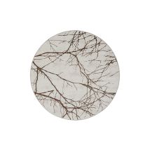 Floornovo Hochflor Teppich Rund Blattmuster - Ø 200 Cm - Besonders Weicher Teppich Wohnzimmer & Badezimmerteppich - Pflegeleicht - Vielseitig 