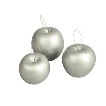 Bellafiora 10amaz0417122 - Frutta Artificiale Decorativa: Mele, 85 Mm, Colore: Argento, 12 Pz.