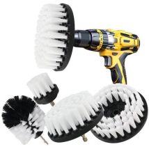 Ensemble De 4 Brosses De Nettoyage Pour Perceuses, Voitures Et Tournevis. Brosse Pour Perceuses, Carrelage, Moquettes, Baignoires, Cuisines Et 