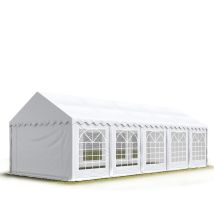 Toolport Tente De Réception/barnum 4x10 M - Ignifugee Blanc Toile De Haute Qualité Pvc 700 N Economy