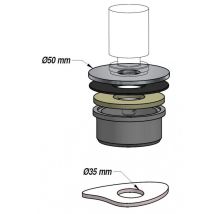 Lochadapter-Set 35mm Edelstahl glänzend