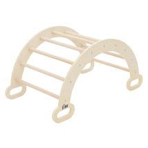 Kletterbogen Für Kinder, Natur, Bogenwippe Holz, 89x52x45,5 Cm, Baby & Kleinkind Klettergerüst Indoor Ab 2 Jahre, Bogen Kletterdreieck Nach Pikler & 