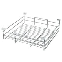 Cesta metálica gris RAL 9006 para bastidores PRESTIGE y DREAM – Acero – 410 mm x 151 mm x 510 mm