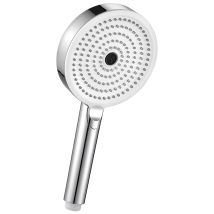 Derw Max - 3-strahl-handbrause, 127 Mm Brausekopf, Leicht Zu Reinigen – Chrom + Weiß