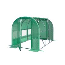 Toolport Foliengewächshaus Gewächshaus 2x3m Premium Mit Schwenkbarer Türkonstruktion Pe-plane 180 G/m² Grün Transparent