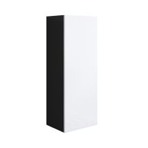 Hängeschrank Vitrinenschrank Vitrine Wohnzimmer 1 Tür 3 Fächer 40x126x29cm Modell Luke V1 Schwarz Und Weiss Glanz