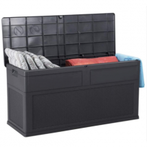 TOOLMAX Auflagenbox 320 l Anthrazit Wetterfest Gartenmöbel Aufbewahrung 119 cm Breite 46 cm Tiefe 60 cm Höhe