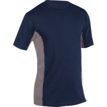 Camisa polo azul marino y gris claro – Talla L – 55% algodón, 45% poliéster – Ideal para actividades deportivas y uso diario