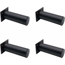 Ensemble De 4 Pieds De Meubles Réglables Noir Mat , En Alliage D'Aluminium 38x120 Mm, Pieds De Meuble Tv Pour Table Basse D'Armoire, Pied De Support 