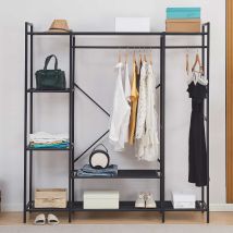 Armoire Ouverte Marek - 160x40x171cm - Métal Noir