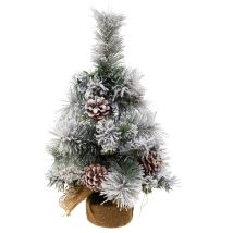 Albero di Natale floccato Minnesota 50 cm – Verde floqué – Ciment – 35 cm larghezza – 1.13 kg