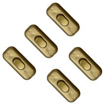 Set 5 Interruttori Passafilo In Termoplastica On/off Colore Oro 250v - Gloca