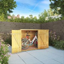 3 X 6 Feet Overlap Pent Bike Store - Timber - L98.1 X W195.2 X H122.4 Cm - Brown