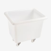 Bac Grand Volume 500 L - 2 Roues Fixes, 2 Pivotantes Avec Freins - Blanc - Gilac