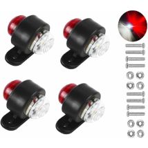 Fuhuida Trading - Paquete De 4 Luces Led De Posición Lateral, 12-24 V, Blancas Y Rojas, Luces De Advertencia Laterales Dobles, Luces De 