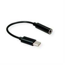 Cable De Audio Value De 0,13 M, Usb De 3,5 Mm, Negro, 12.99.3214