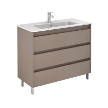 Royo Sansa Mueble De Baño Con Lavabo 3 Cajones Fumé Arenado - Medida: 100 Cms - Medida: 100 Cms - Ref: C0072521