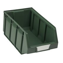 Caja visualizable de polietileno 342 x 204 x 164 mm – Capacidad 12 l – Color verde – Apilable – Resistencia térmica -40 °C a +80 °C