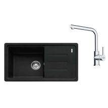 Franke - Conjunto De Cocina G268mč, Fregadero De Fragranite Bsg 611-78/39, + Grifo Fs 3230.031, Negro Mate/cromo 114.0700.758