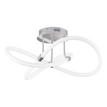 Deckenlampe Dimmbar Über Wandschalter Led Deckenleuchte Wohnzimmerleuchte Designlampe, Metall Chrom, Kunststoff Weiß, 39w 4900lm Warmweiß, Lxbxh 