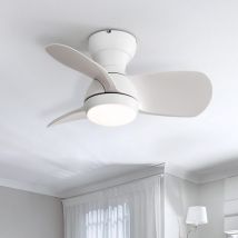 Sofucor - Ventilador De Techo Blanco De 23 Pulgadas Con Motor De Cc, 3 Aspas De Abs, 6 Velocidades