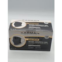 Lot De 50 - Karman Healthcare - Masques Chirurgicaux Noirs - Type Iir Bfe 98% - Haute Filtration Certifiée Oeko-tex - Voir Photos