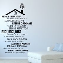 Wallflexi - Adesivi Da Parete Regole Della Casa 2 - Italian, Rimovibili Autoadesivi, Per Soggiorno, Cucina, Ufficio, Ristorante, Bar, Caffetteria, 