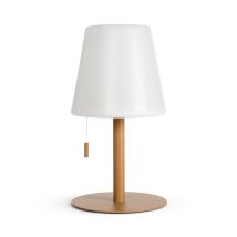 Iluzzia - Lámpara De Mesa Led Portátil Para Exterior Aluminio Con Batería Recargable Epinay Camel