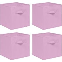 Foldable Storage Boxes,non-woven Fabric Storage Box Set,storage Drawers For Cube Storage Unit,26.5x26.5x28 Cm (pink, Set Of 4)