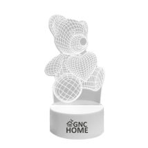 Lámpara de mesa 3D Oso de Peluche – Luz nocturna infantil – Alimentación USB o 3 baterías AA – Regalo original para niño