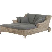 Valentine Doppel-roll-liege Sonnenliege Polyrattan Pure - 4seasons Outdoor