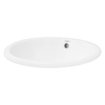 Ml-design Lavabo In Ceramica Bianca 49x19,5x40,5 Cm Lavandino Da Incasso Ovale Moderno Bacinella Lavamani Per Il Bagno E Toilette Lavello Con Scarico 