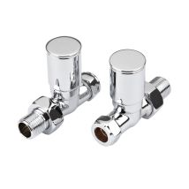 Hudson Reed Heizkörperventil Gerade Minimalistisch – Messingrohr mit Chromoberfläche – 65 mm – 30 mm – 87 mm – 10 Jahre Garantie