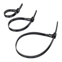 Kabeldirekt - Fascette Riutilizzabili, 7,4mm X 100, 150, 200mm, Fascette Fermacavo Multiuso Riapribili E Richiudibili, 3x40 Pz, Nylon Flessibile, Nero