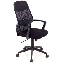 Myoffice - Poltrona Per Ufficio Direzionale 65 Cm X 65 Cm X H 104 Cm (112cm) Modello Network In Tessuto Nero