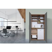 Küche Büroküche Miniküche Singleküche Eiche Grau Peter 104 Cm Respekta